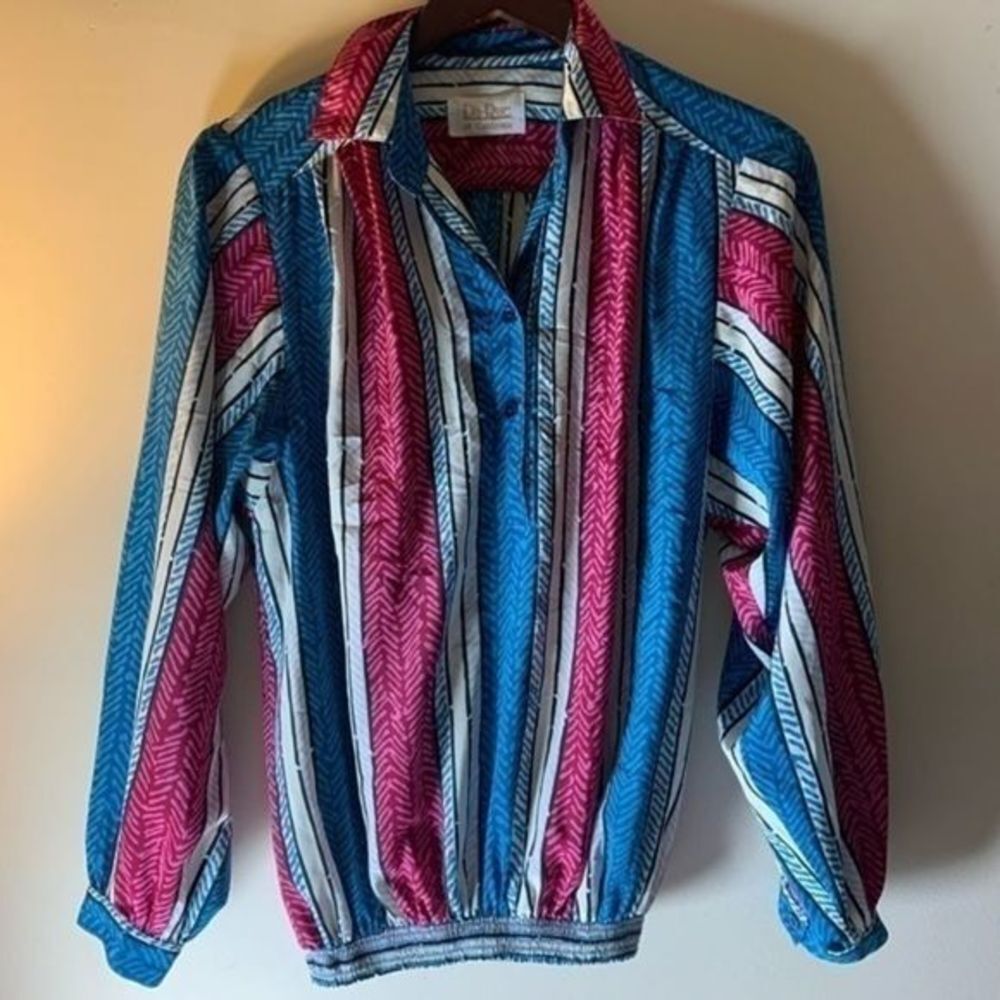 Da Rue of California Vintage Vertical Stripped Shirt Women’s size Medium